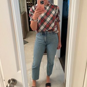 NWT Plaid Cotton Blouse